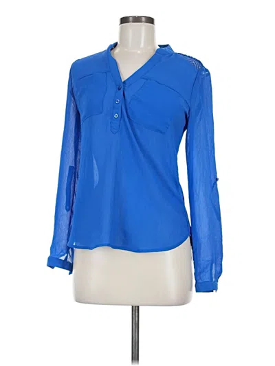 Pre-owned Candies Candie's Long Sleeve Blouse In Blue