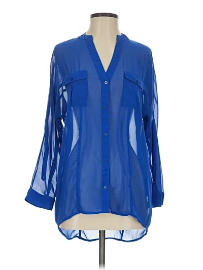 Pre-owned Candies Candie's Long Sleeve Blouse In Blue
