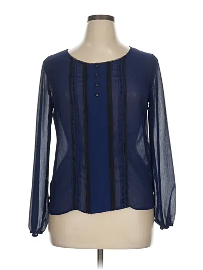 Pre-owned Candies Candie's Long Sleeve Blouse In Blue