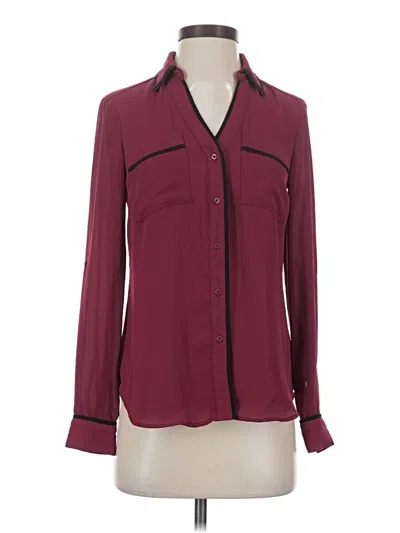 Pre-owned Candies Candie's Long Sleeve Blouse In Burgundy