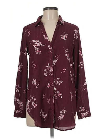 Pre-owned Candies Candie's Long Sleeve Blouse In Burgundy
