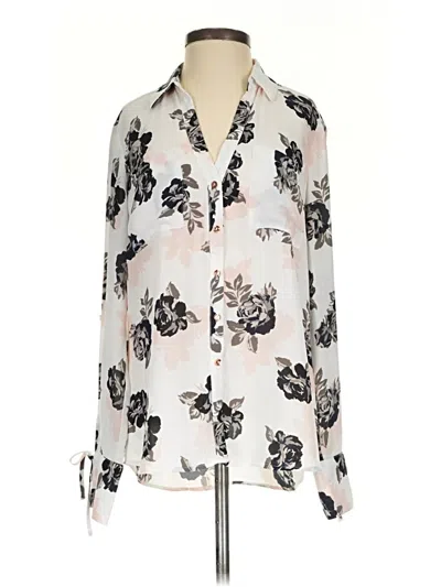 Pre-owned Candies Candie's Long Sleeve Blouse In Ivory