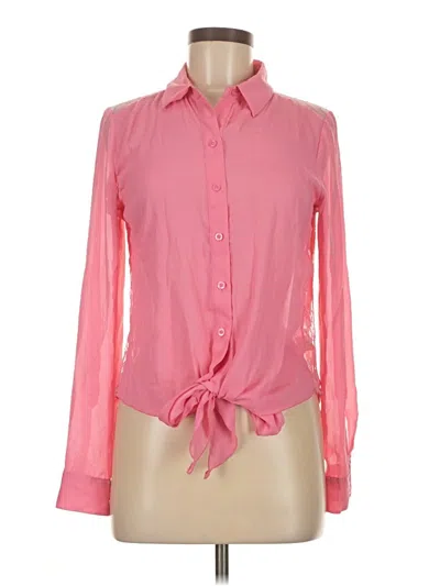 Pre-owned Candies Candie's Long Sleeve Blouse In Pink