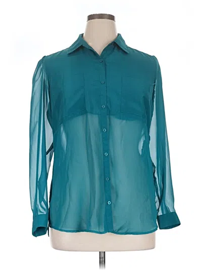 Pre-owned Candies Candie's Long Sleeve Blouse In Teal