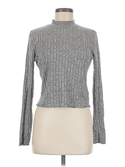 Pre-owned Candies Candie's Long Sleeve Top Silver Turtleneck Tops