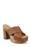 Candies Candie's Maggy Platform Slide Sandal In Brown