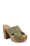 Candies Candie's Maggy Platform Slide Sandal In Green