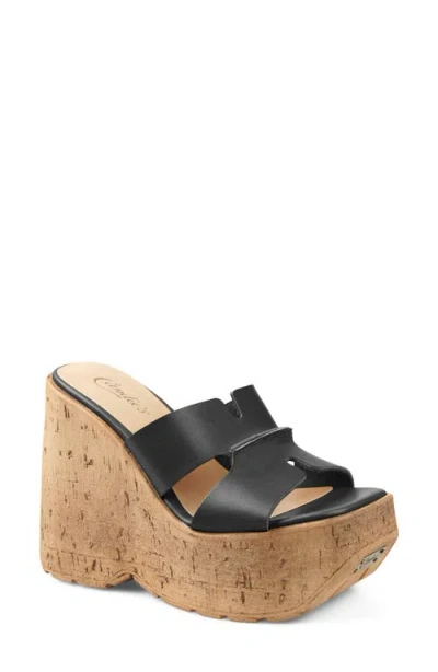 Candies Candie's Marabelle Platform Wedge Slide Sandal In Black