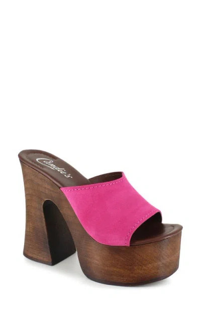 Candies Candie's Mia Platform Slide Sandal In Pink