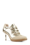 Candies Candie's Pattie Platform Bootie In Gold Leather