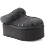 Candies Candie's Sabi Faux Fur Platform Clog In Grey