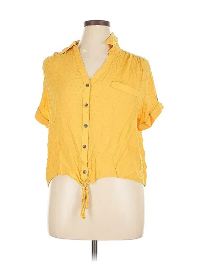 Pre-owned Candies Candie's Short Sleeve Blouse In Yellow