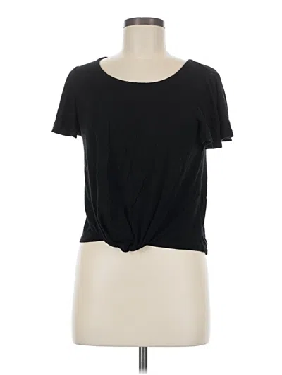 Pre-owned Candies Candie's Short Sleeve Top Black Keyhole Neckline Tops