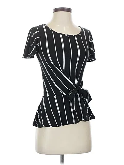 Pre-owned Candies Candie's Short Sleeve Top Black Square Neckline Tops