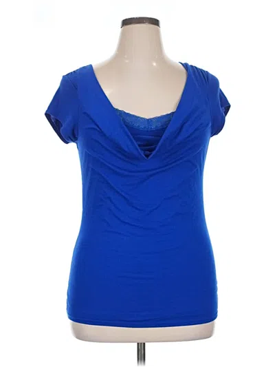 Pre-owned Candies Candie's Short Sleeve Top Blue Cowl Neck Tops