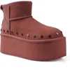 Candies Candie's Shye Faux Fur Platform Bootie In Pink Suede