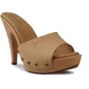 Candies Candie's Viviana Platform Sandal In Natural Leather