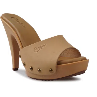 Candies Candie's Viviana Platform Sandal In Natural Leather