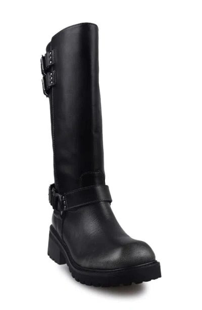 Candies Candie's Zamora Knee High Moto Boot In Black