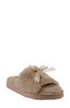 Candies Candie's Zazas Faux Fur Slide Sandal In Brown