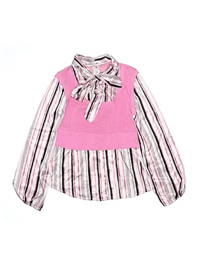 Pre-owned Candy Girl Kids' Long Sleeve Blouse In Pink