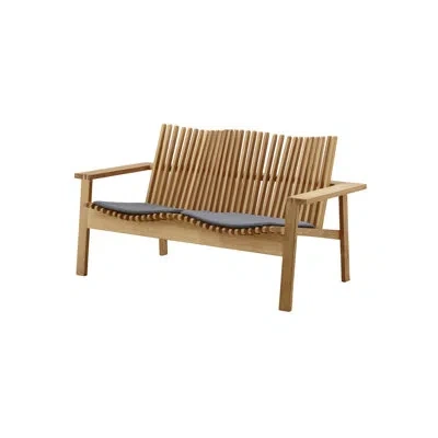 Cane-line Amaze 57.1" Outdoor Teak Loveseat With Cushions In Gray