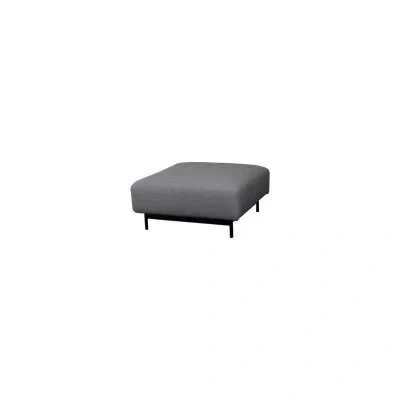 Cane-line Aura Metal Outdoor Ottoman With Sunbrella® Cushion In Dark Gray