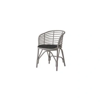 Cane-line Blend Patio Dining Armchair With Cushion In Black,light Gray