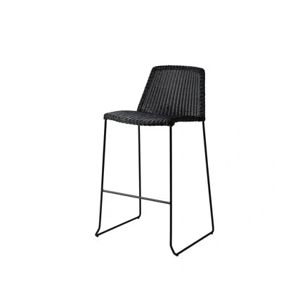 Cane-line Breeze 29.6" Patio Bar Stool In Black