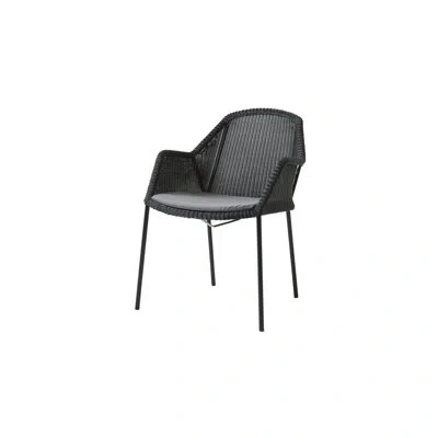 Cane-line Breeze Stacking Patio Dining Armchair With Cushion In Black,gray