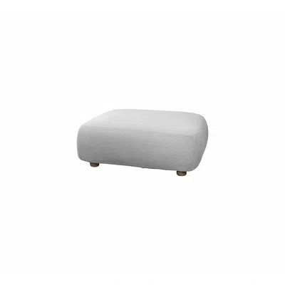 Cane-line Capture Teak Outdoor Ottoman With Sunbrella® Cushion In Light Gray