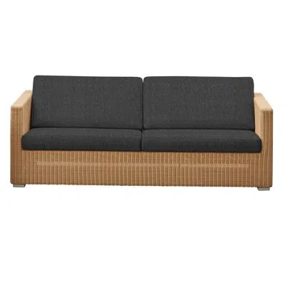 Cane-line Chester 77.6'' Wide Outdoor Wicker Patio Sofa With Cushions In Black,natural