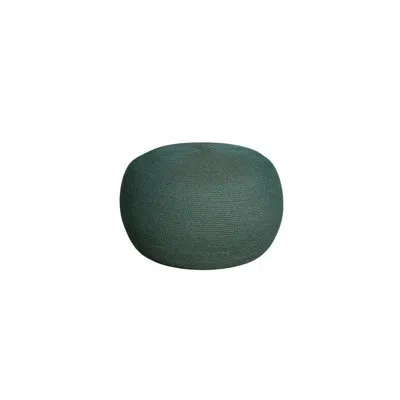 Cane-line Circle Outdoor Footstool In Dark Green