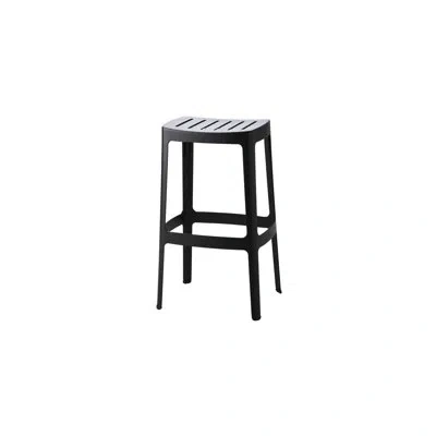 Cane-line Cut Patio Bar Stool In Black