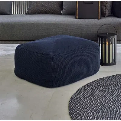 Cane-line Divine Outdoor Pouf Ottoman In Midnight Blue