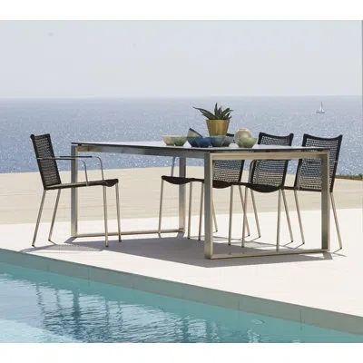 Cane-line Edge Extendable Dining Table In Concrete Gray