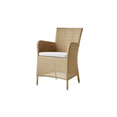Cane-line Hampsted Patio Dining Armchair With Cushion In Brown