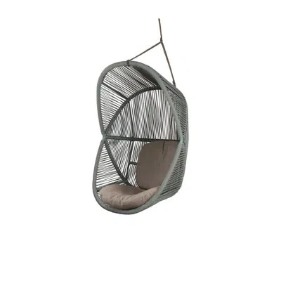 Cane-line Hive Hanging Chair Hammock  Soft Rope Base With  Airtouch Seat/back Cushion In Dusty Green