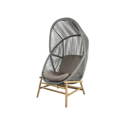 Cane-line Hive Hanging Chair Hammock Teak Base With  Airtouch Seat/back Cushion In Dusty Green
