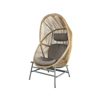 Cane-line Hive Patio Chair In Natural Aluminum Base With Cushions In Teak,dusty Green