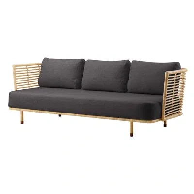 Cane-line Moments Square Arm Sofa In Black  Natté