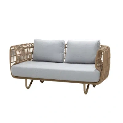 Cane-line Nest 2-seater Loveseat Outdoor In Light Gray,natural