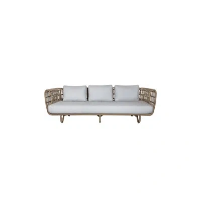 Cane-line Nest 3-seater Sofa Outdoor In Light Gray,natural