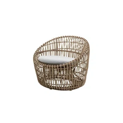 Cane-line Nest Patio Chair With Cushions In Light Gray,natural