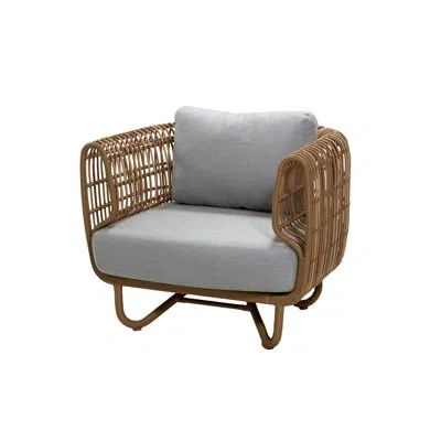 Cane-line Nest Patio Chair With Cushions In Light Gray,natural