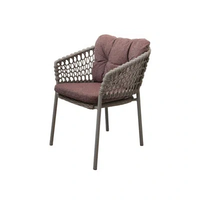 Cane-line Ocean Wicker Patio Dining Armchair With Cushion In Taupe