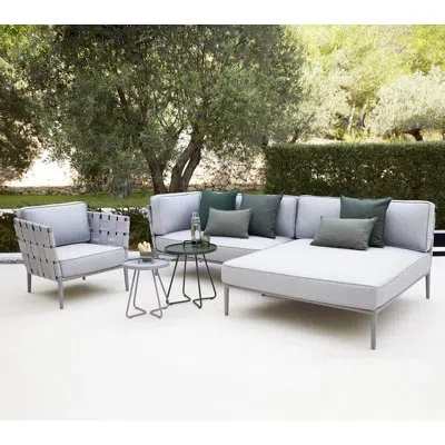 Cane-line On-the-move Aluminum Side Table In Light Gray