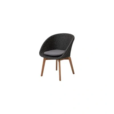 Cane-line Peacock Chair With Teak Legs In Gray,dark Gray