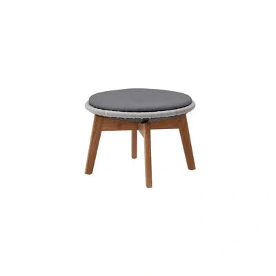 Cane-line Peacock Footstool With Teak Legs In Gray,light Gray,gray
