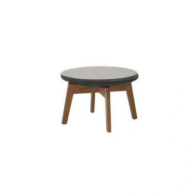 Cane-line Peacock Footstool/side Table With Teak Legs - Dark Gray/clear In Brown